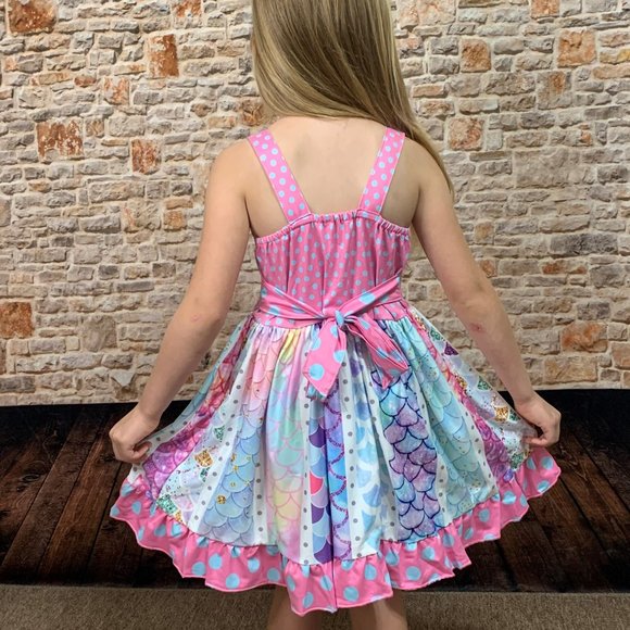 NEW Girl's Boutique Mermaids Twirl Dress - Picture 3 of 3